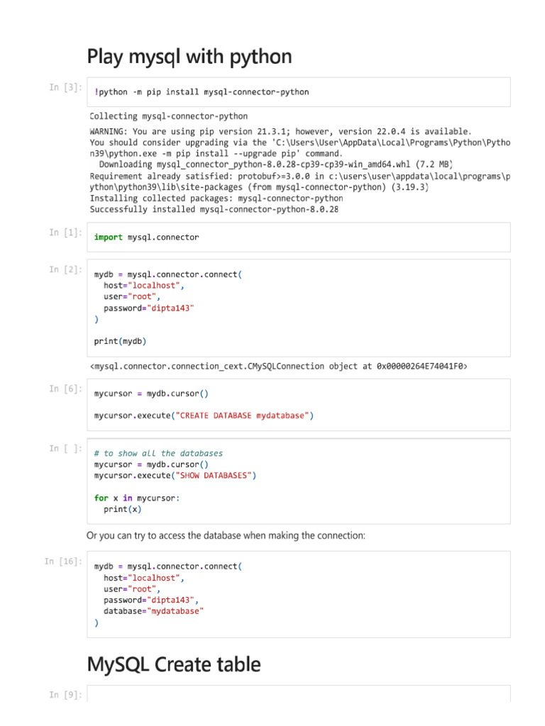 Play Mysql With Python | PDF