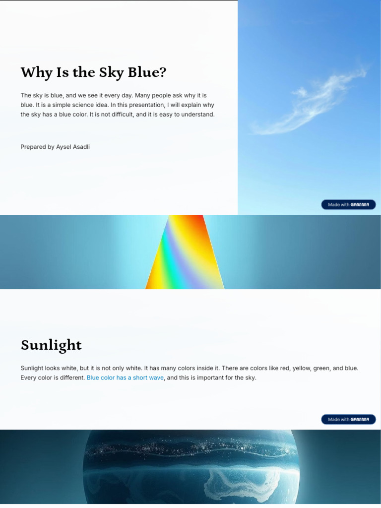 Why Is the Sky Blue Explained | PDF