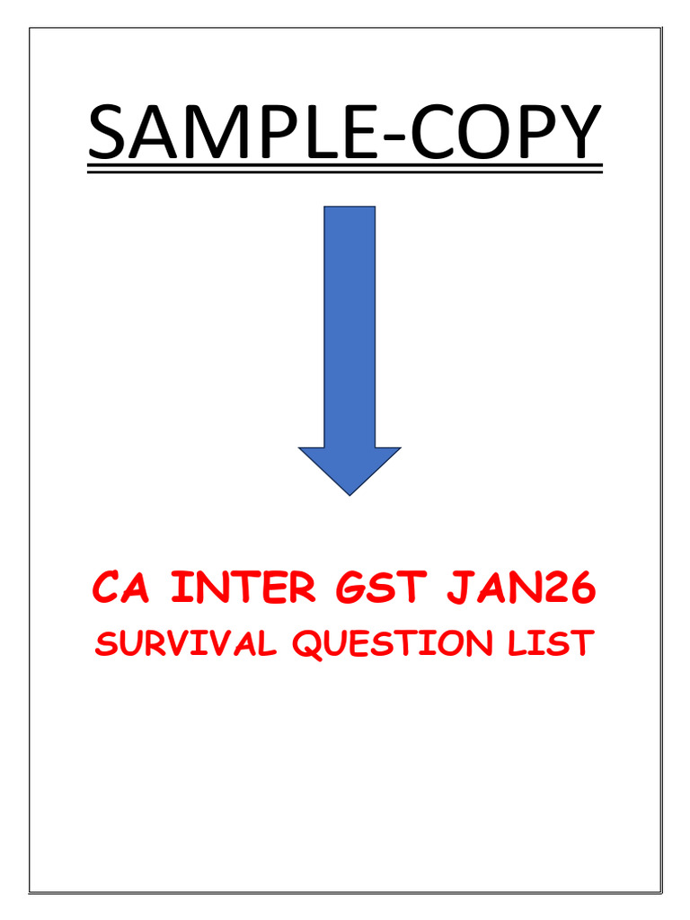 CA Inter GST Exam Survival Questions | PDF | Value Added Tax | Taxes
