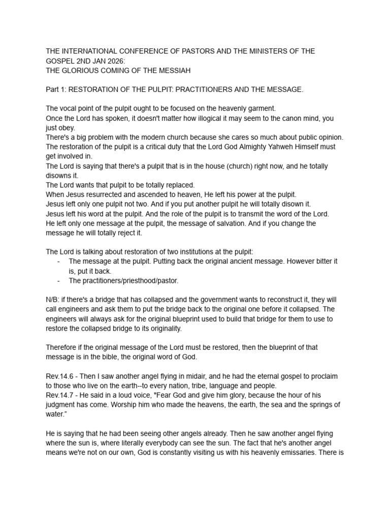 Restoring the Pulpit: Eternal Gospel Message | PDF | Jesus | Angel