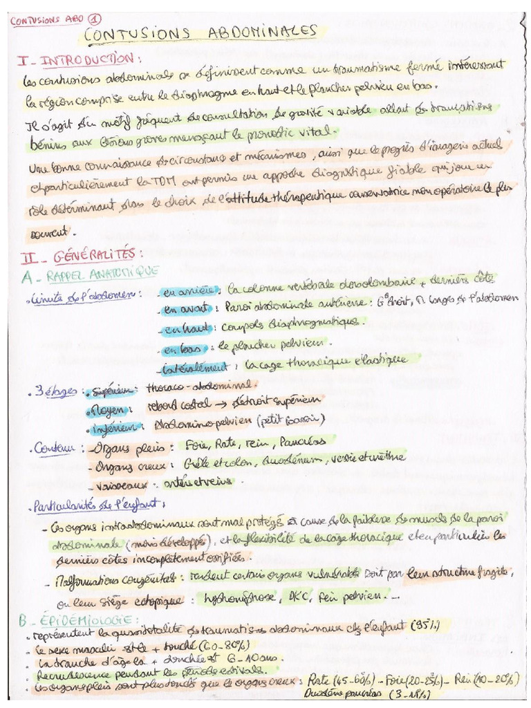 Contusion Abdominale | PDF