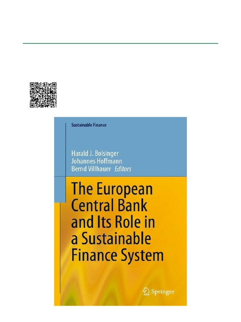 The European Central Bank and Its Role in a Sustainable Finance System ...