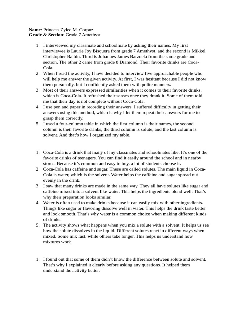 Zylee Science | PDF | Drink | Water