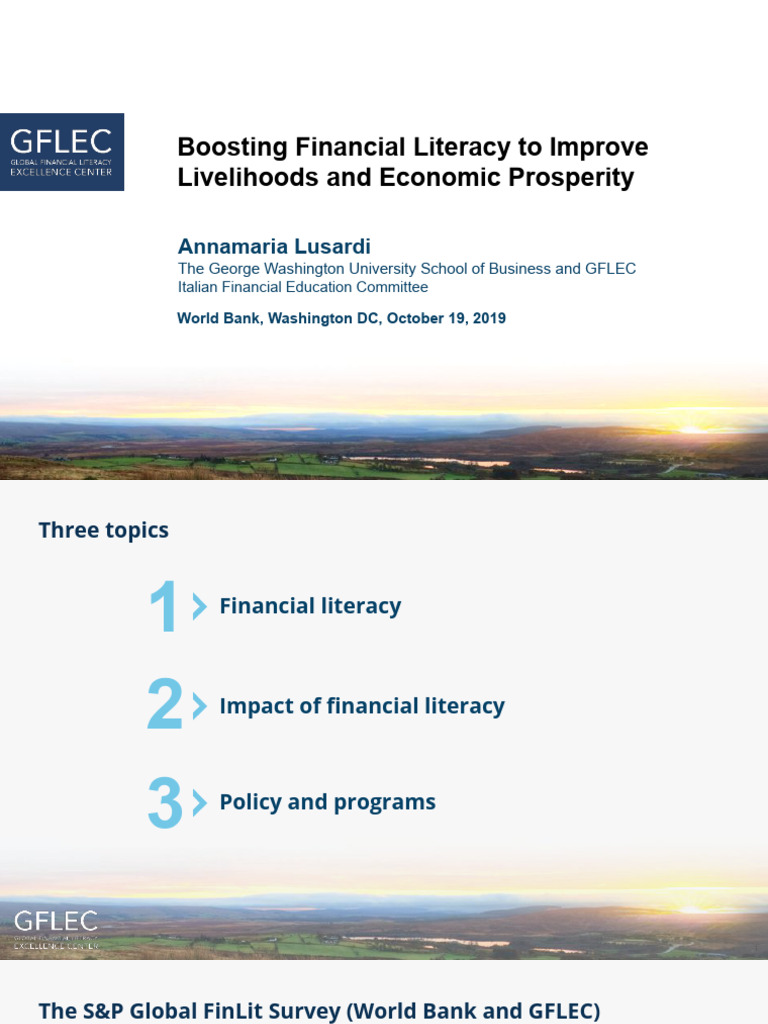 Global Financial Literacy Insights 2019 | PDF | Financial Literacy ...