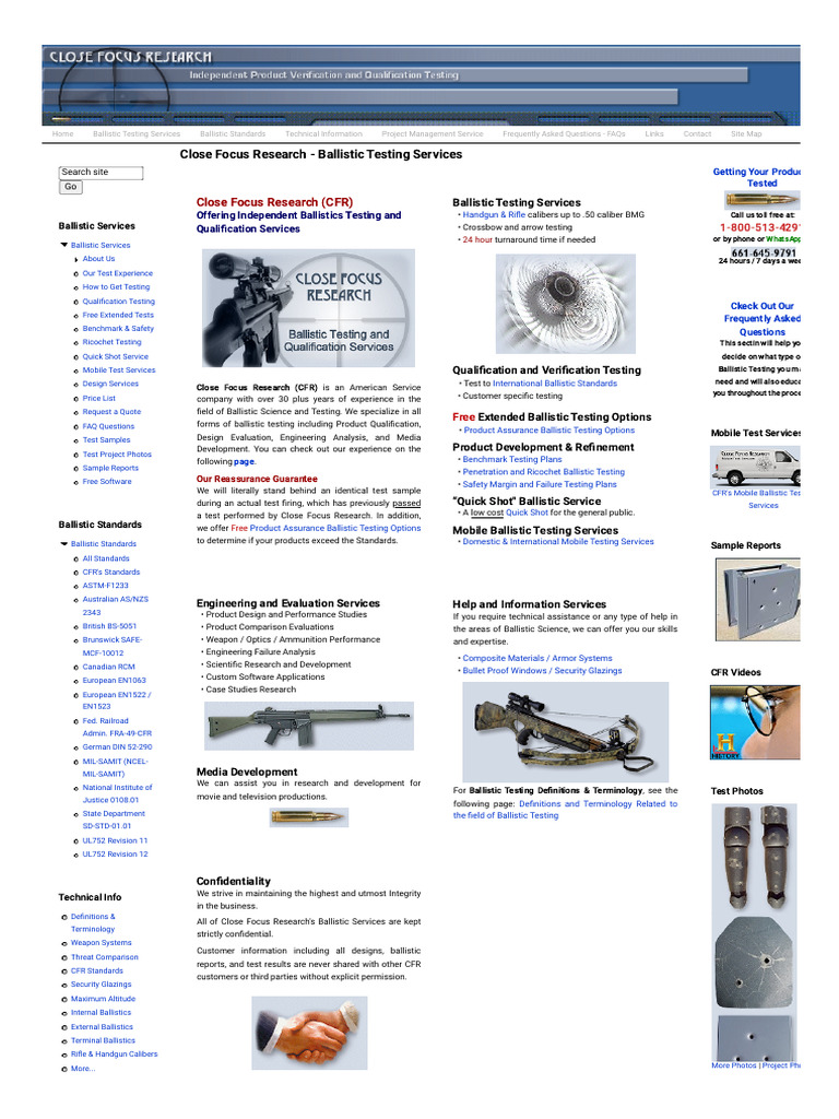 Independent Ballistic Testing Services | PDF | Projectiles | Ballistics