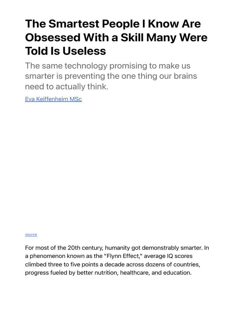 The Smartest People I Know Are Obsessed With a Skill Many Were Told is