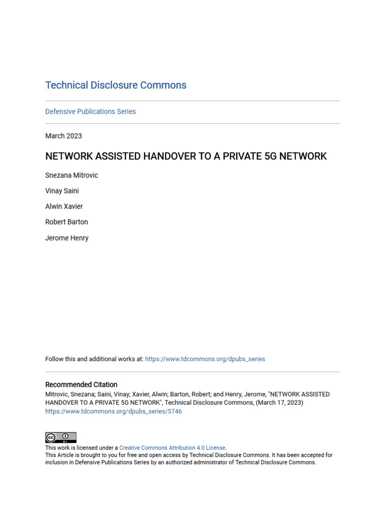 Private 5G Network Handover Techniques | PDF | Cellular Network | Computing