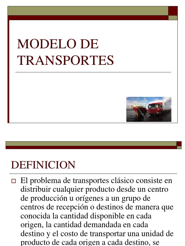 Modelos de Transporte y Optimización | PDF | Transporte | Economias
