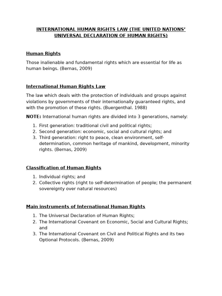 Overview of International Human Rights Law | PDF | International ...