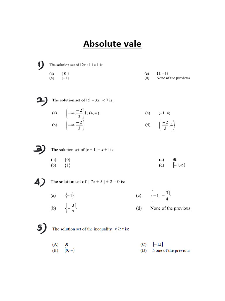 Absolute Value | PDF