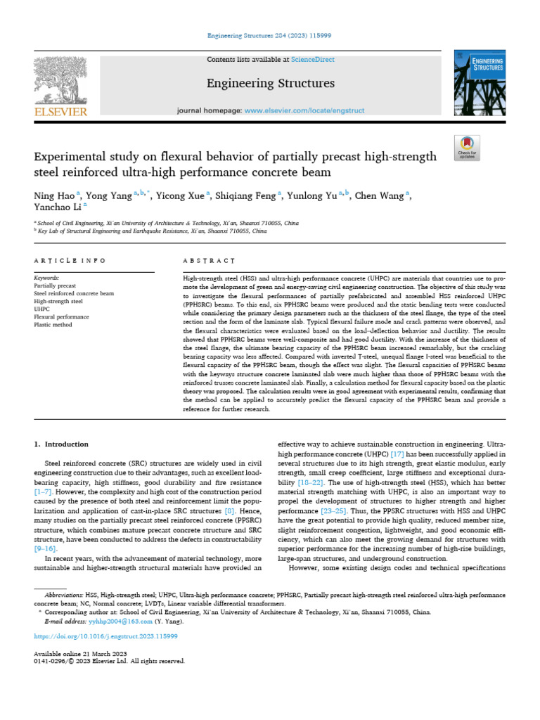 Flexural Behavior of PPHSRC Beams | PDF | Beam (Structure) | Concrete