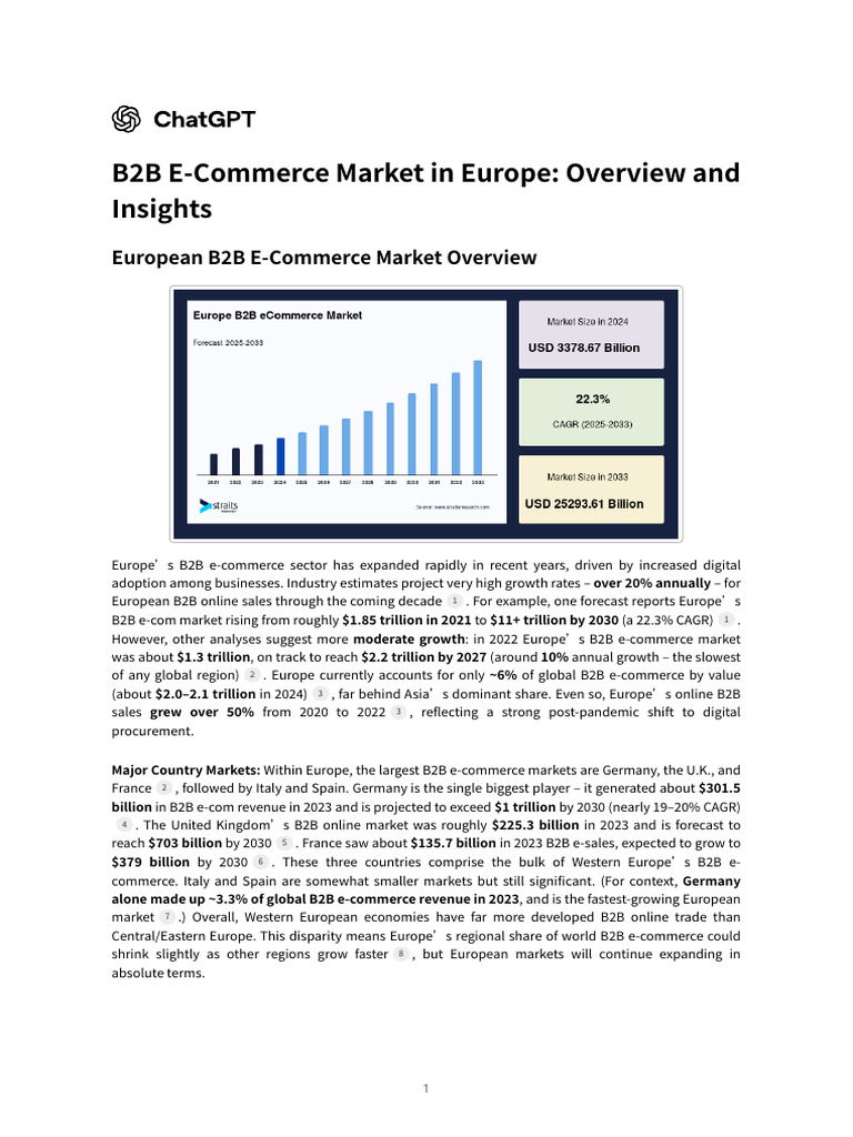 European B2B E-Commerce Market Insights | PDF | E Commerce | Regulatory ...