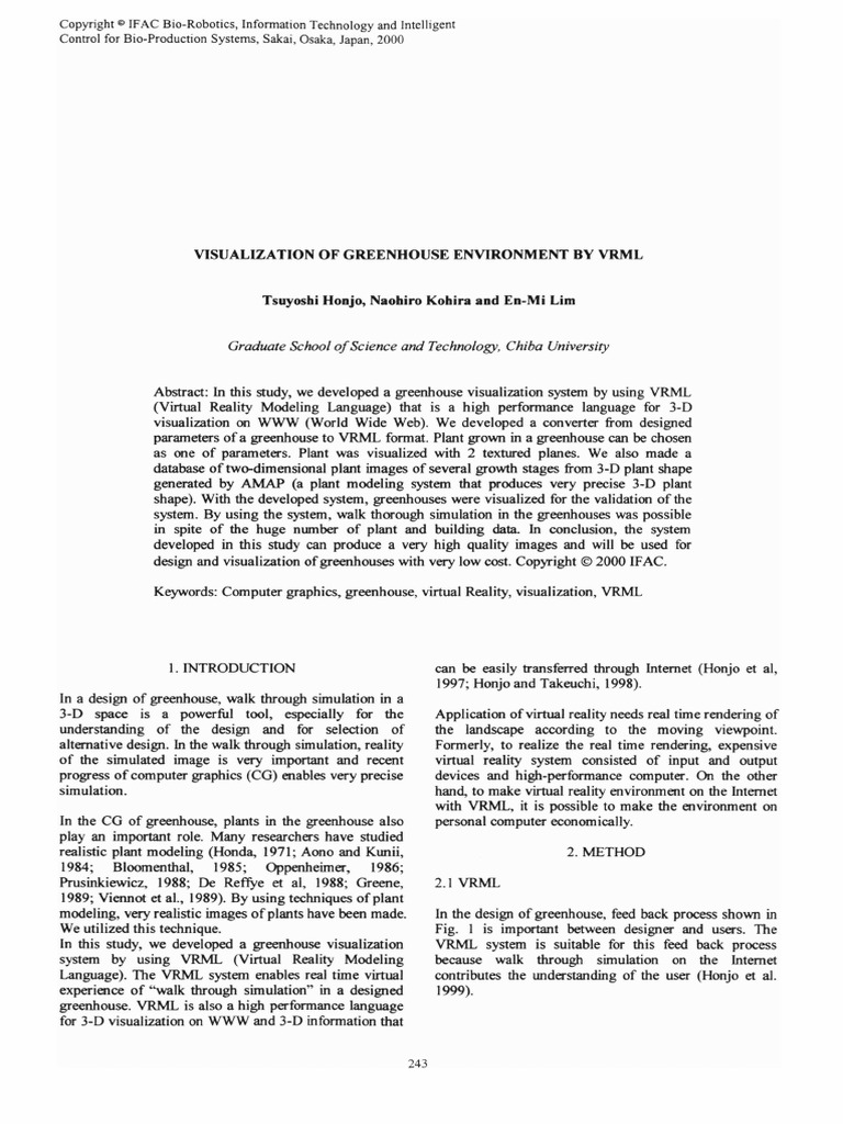 Visualization of Greenhouse Environment by Vrml | PDF | 3 D Computer ...