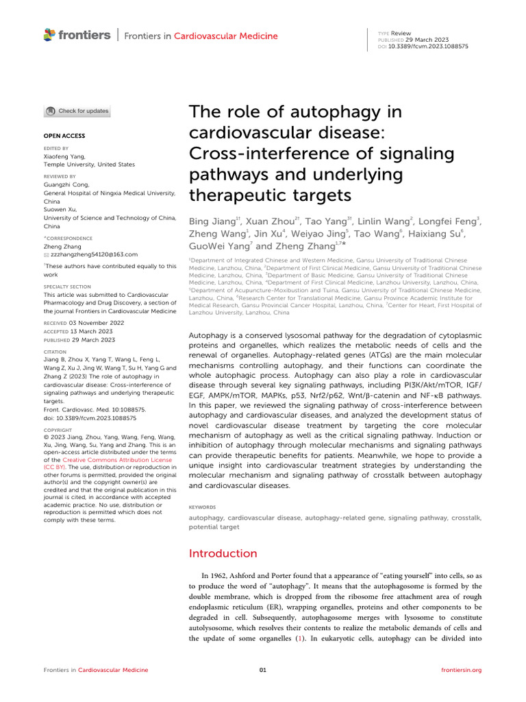 Autophagy's Role in Cardiovascular Disease | PDF | Autophagy | Lysosome