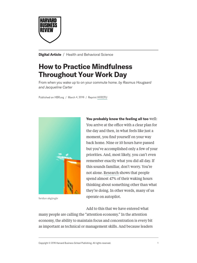 3-4 How To Practice Mindfulness Throughout Your Work Day | PDF ...