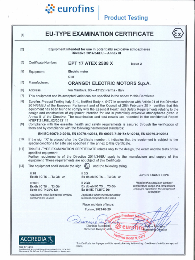 EPT 17 ATEX 2588 X Issue 2 1 | PDF