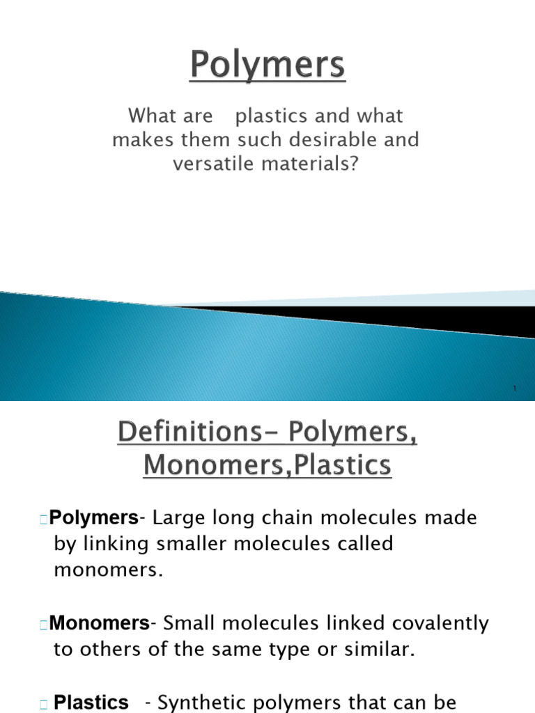 Understanding Plastics and Polymers | PDF | Polymers | Polymerization