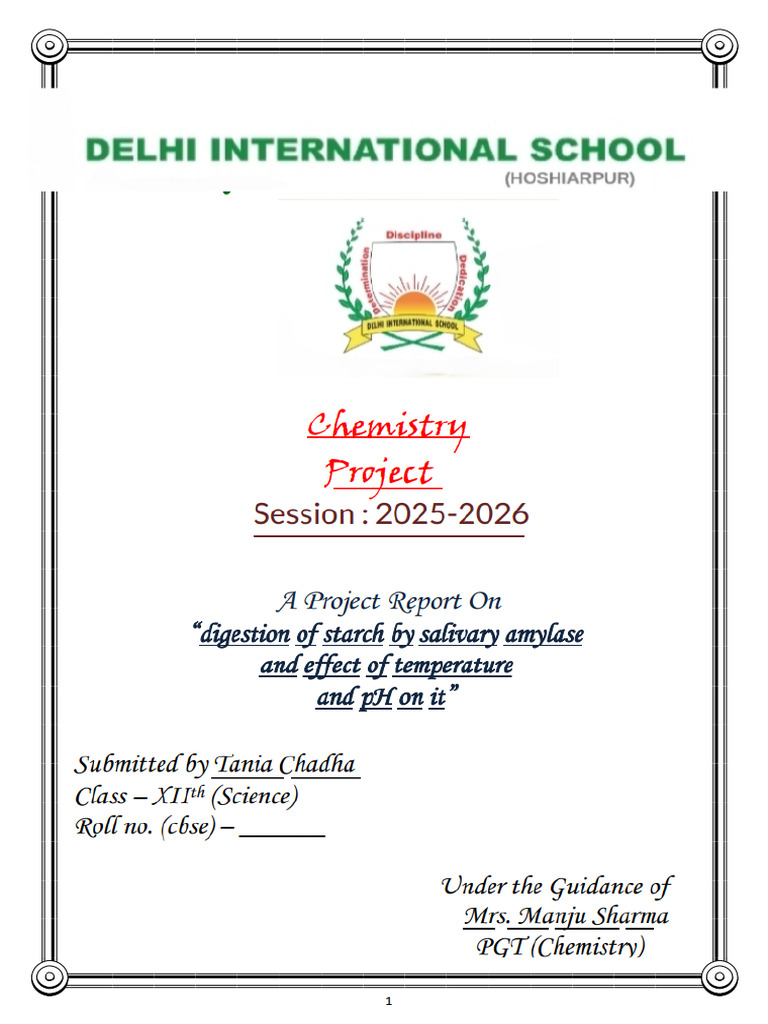 Chemistry Project Class XII 2021 22 Investigatory Project | PDF