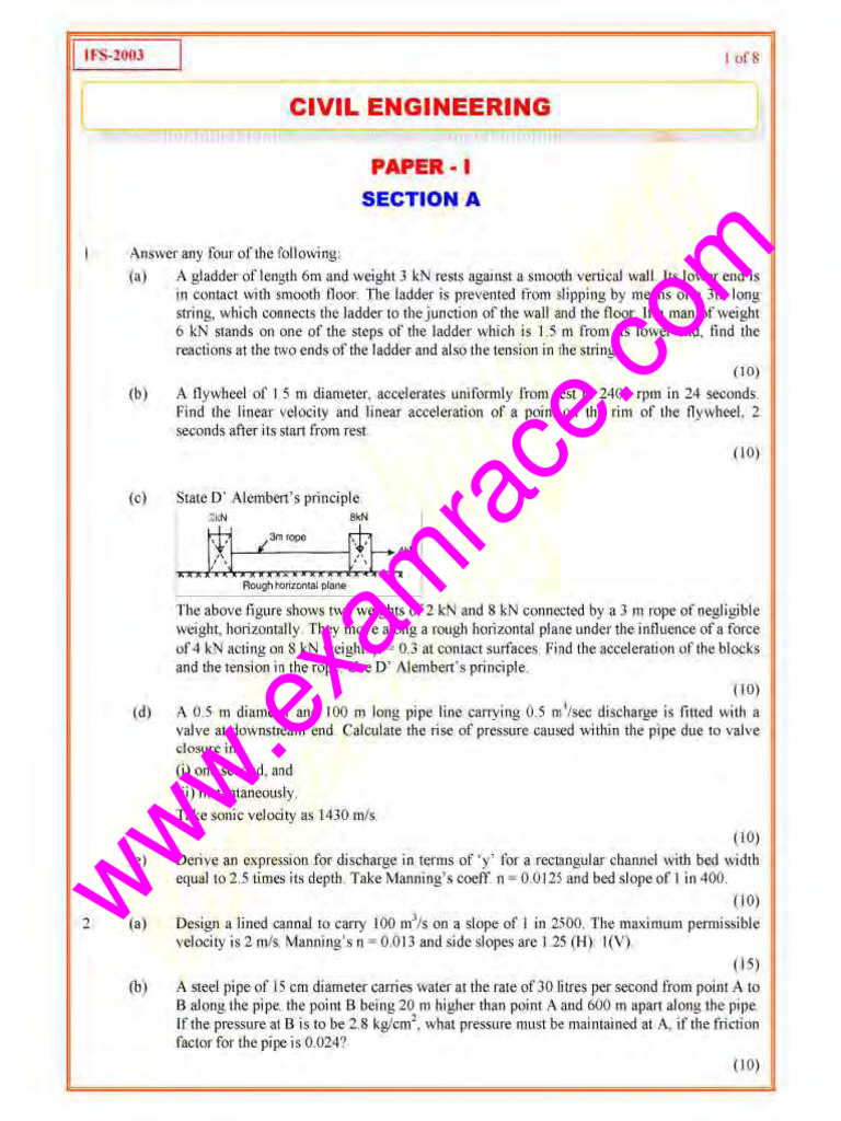 IFS Civil Engineering 2003 | PDF