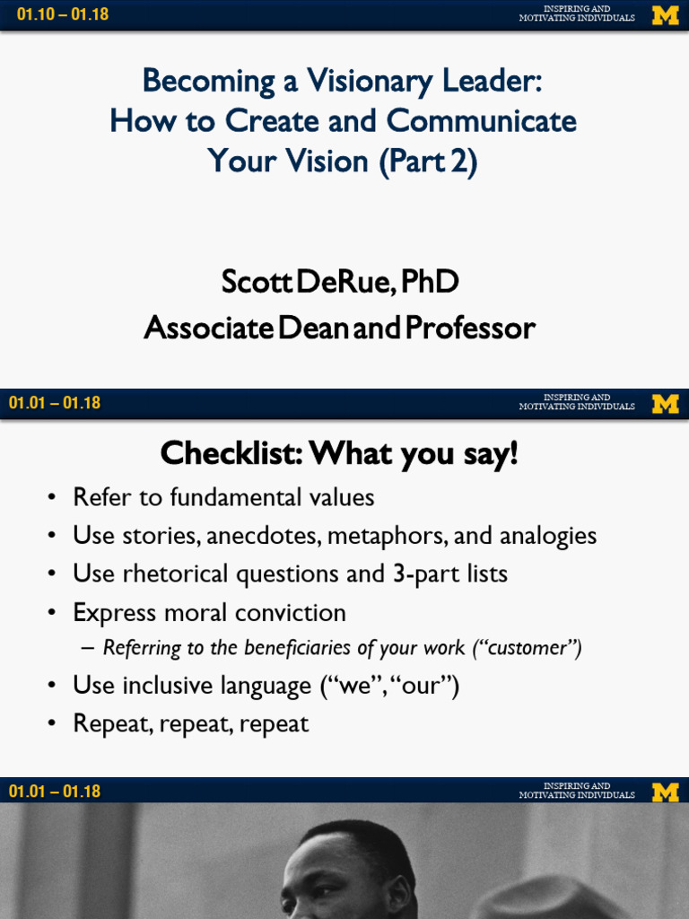Visionary Leadership Communication Guide | PDF | Nonverbal ...