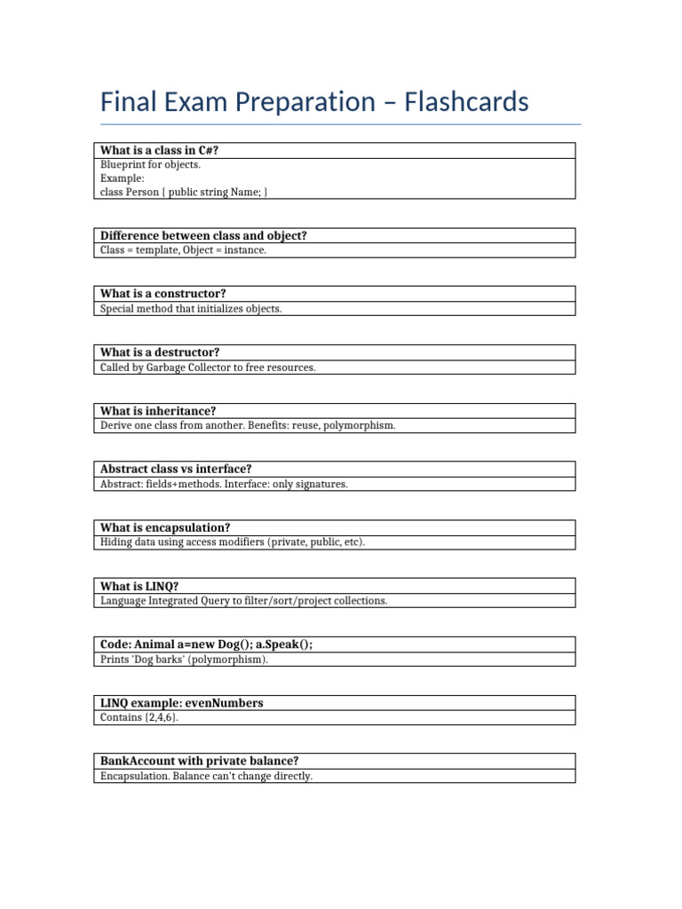 Final Exam Flashcards | PDF