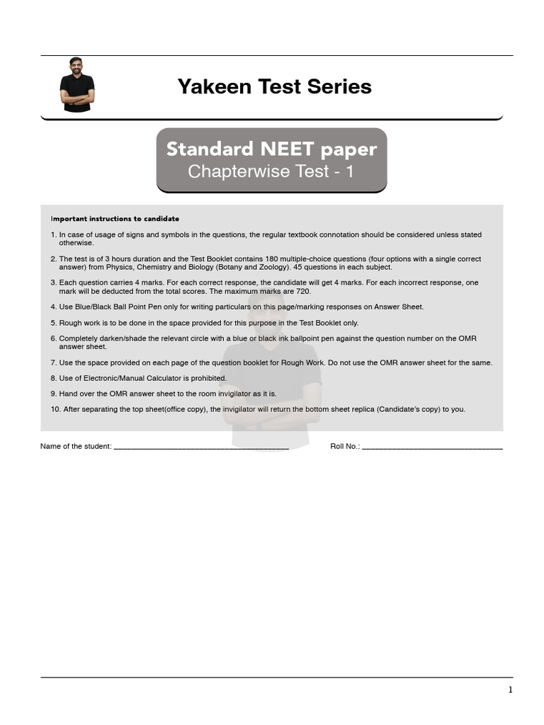 Chapterwise Test on Physics, Chemistry, Biology | PDF | Astronomical ...