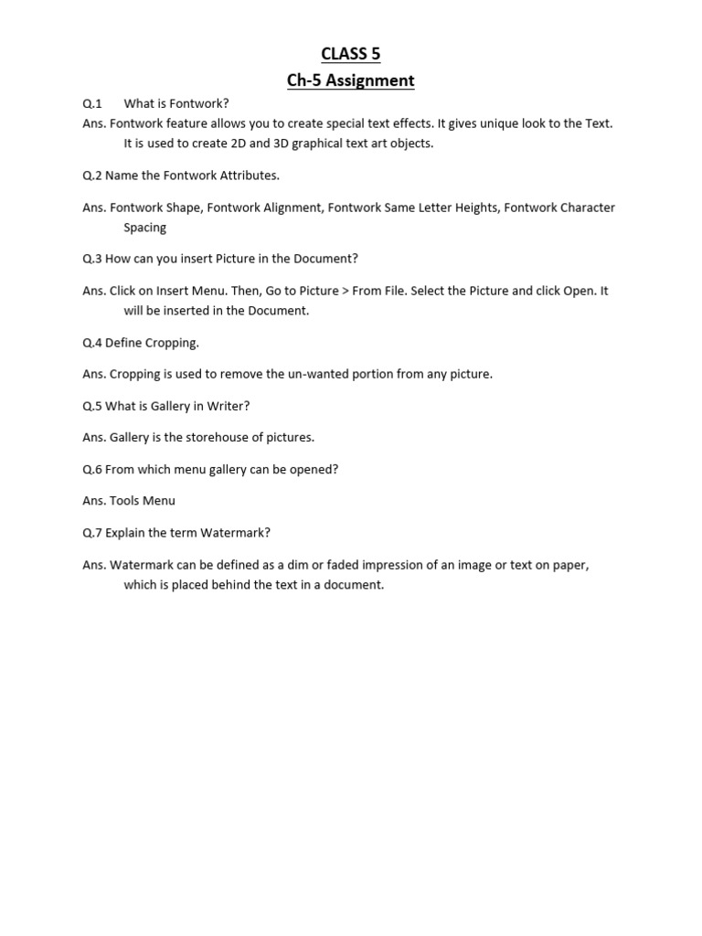 class 5 ch 5 | PDF