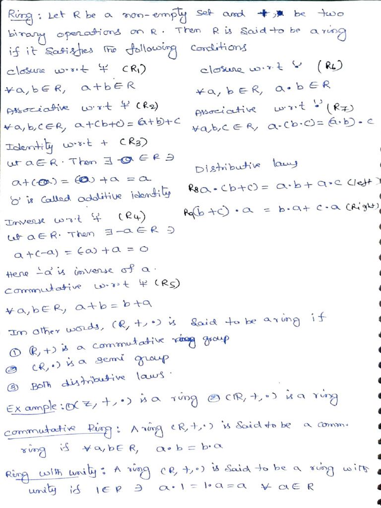 Ring Notes 1 | PDF