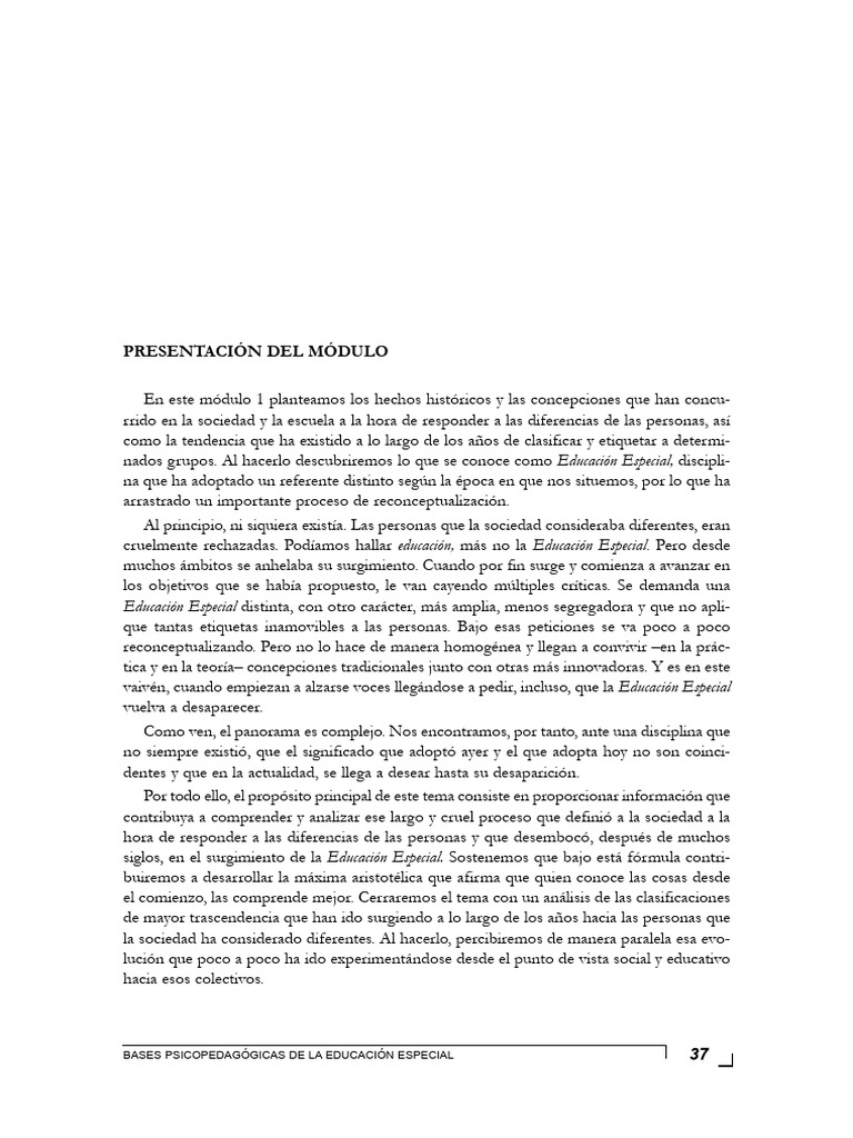 Historia de la Educación Especial | PDF | Invalidez | Educación especial