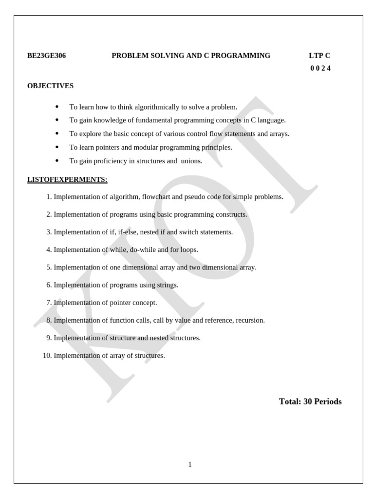 C Programming Problem Solving Guide | PDF | Pointer (Computer ...