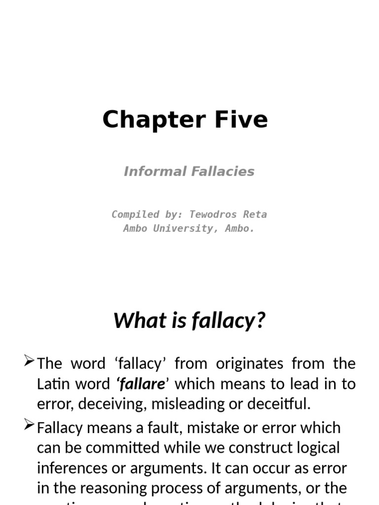 Chapter Five Logic | PDF | Fallacy | Argument