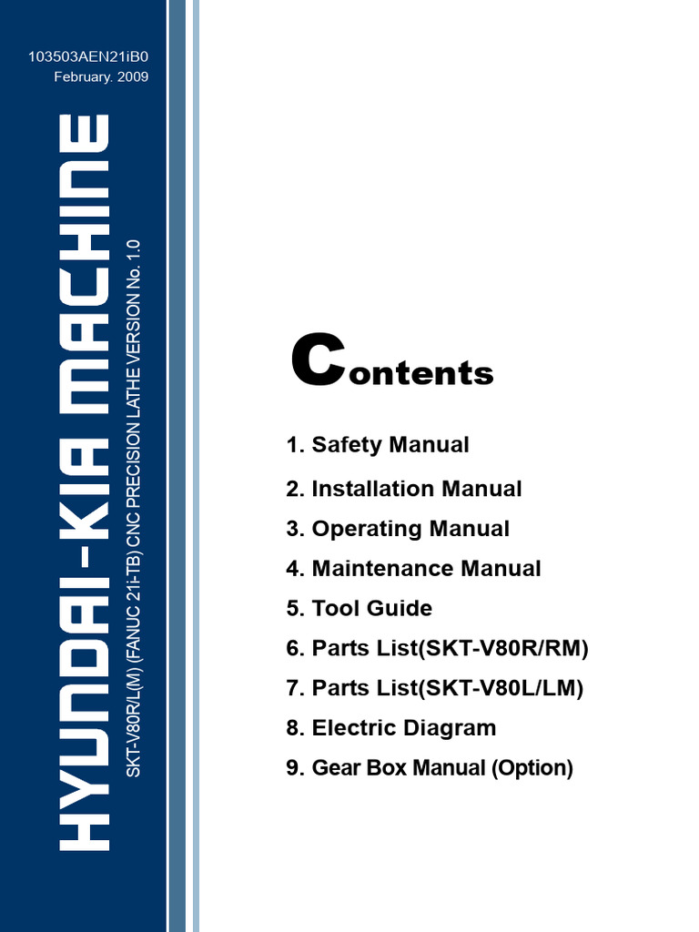 SKT-V80R/L(M) CNC Lathe User Manual | PDF | Switch | Safety