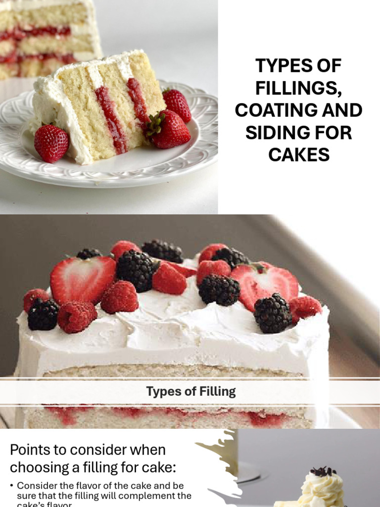Cake Fillings, Coatings, and Siding Guide | PDF | Cakes | Fruit Preserves