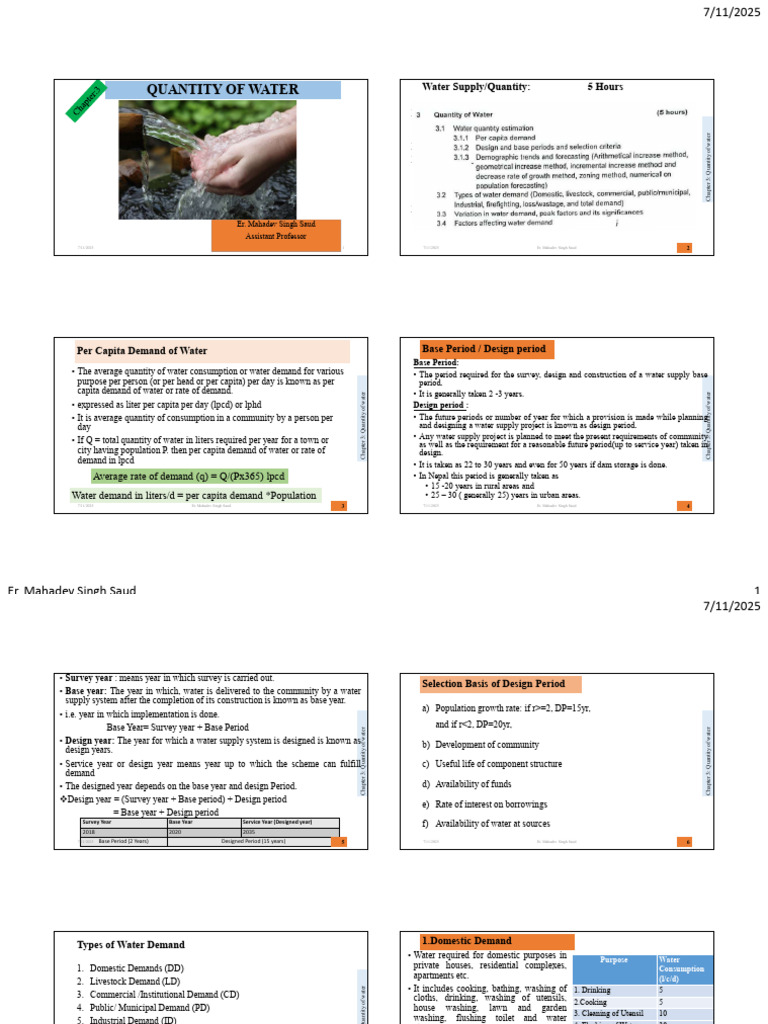 Water Demand Analysis and Forecasting | PDF | Demand | Quantity