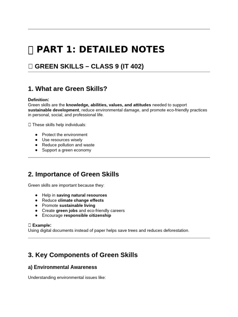 Green Skills for Sustainable Living | PDF | Computer Keyboard | Natural ...