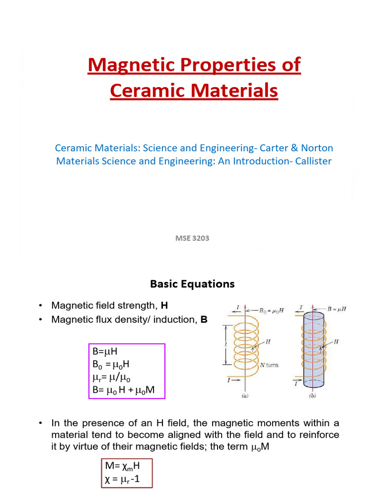 Slide 1 - Magnetic Properties of Ceramics (2 Files Merged) | PDF ...