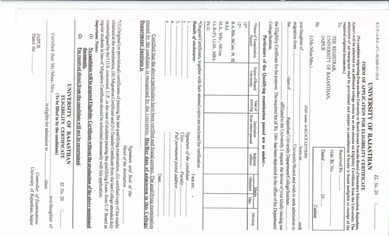 Eligibility Form | PDF