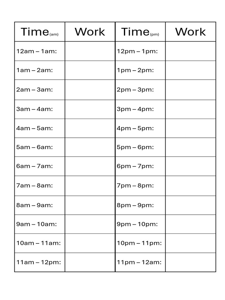 Daily Work Schedule Template | PDF