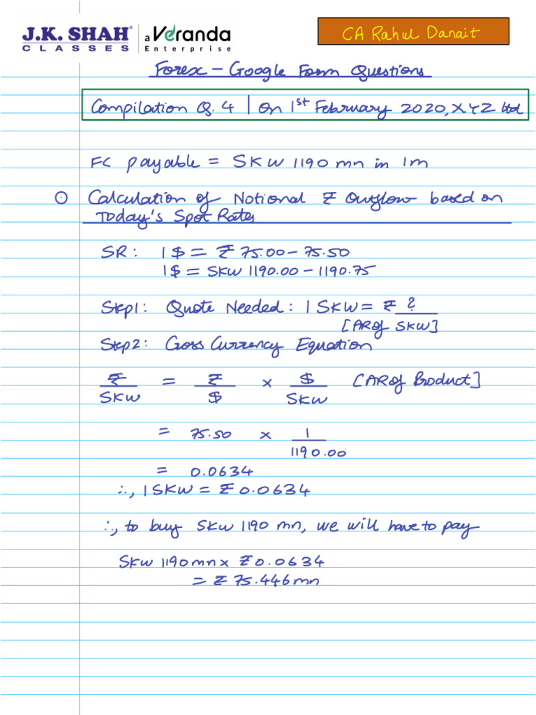 Forex Currency Outflow Calculations | PDF | Financial Markets ...