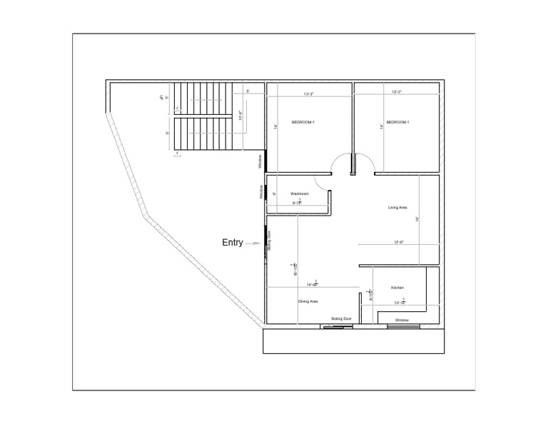 Bedroom Dimensions and Layout Plan | PDF