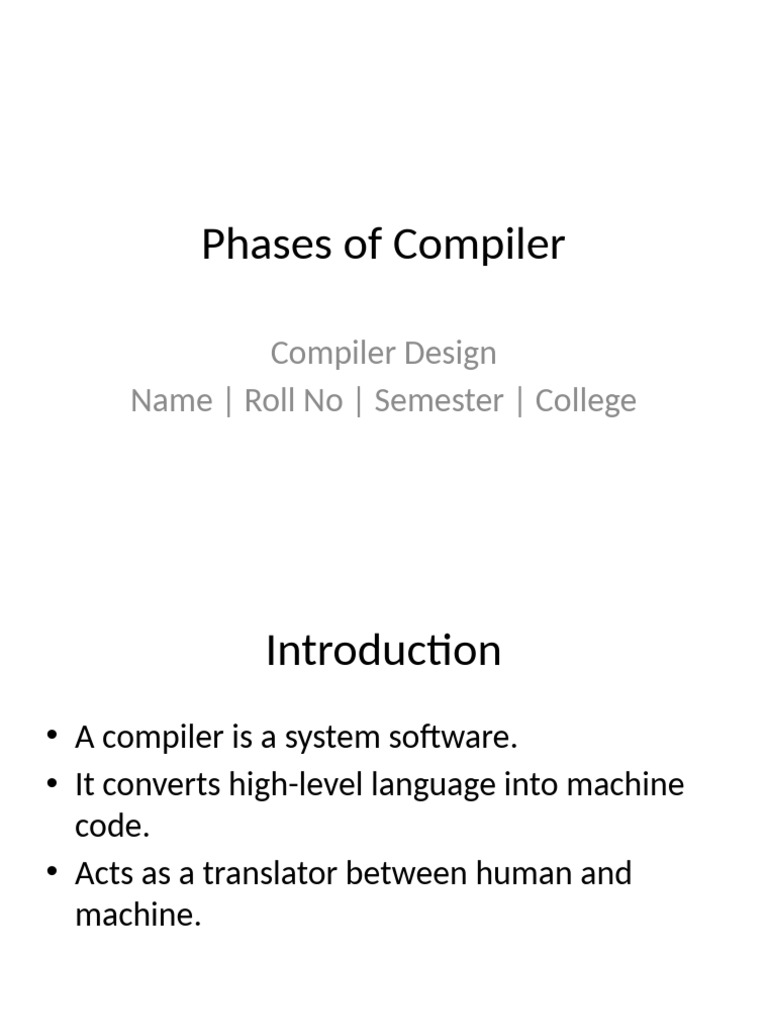 Phases of Compiler Design Explained | PDF