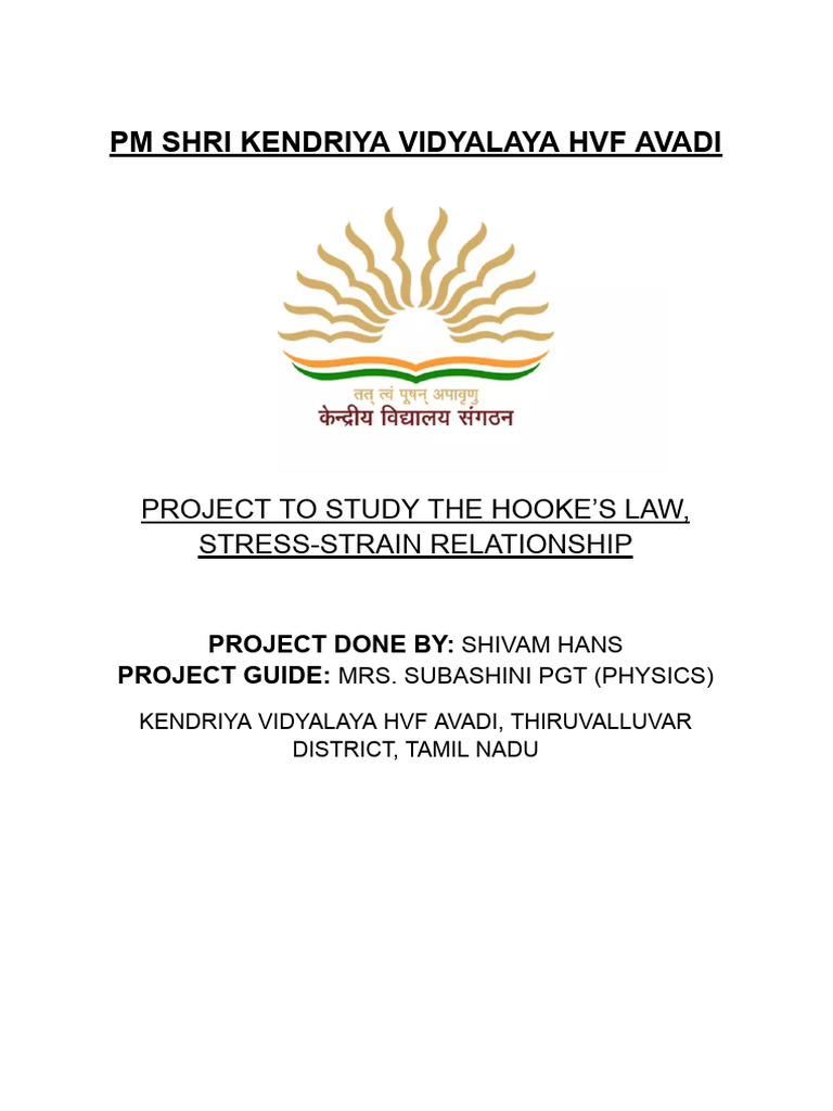 Physics Project Work On Hooke S Law and Stress Strain Relationship ...