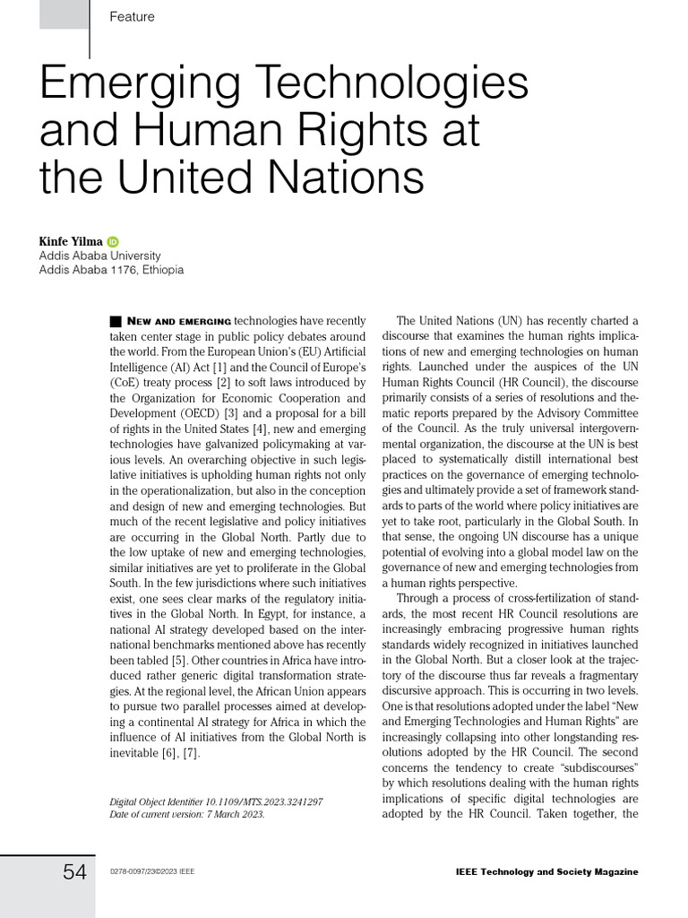UN Discourse on Tech and Human Rights | PDF | Privacy | United Nations