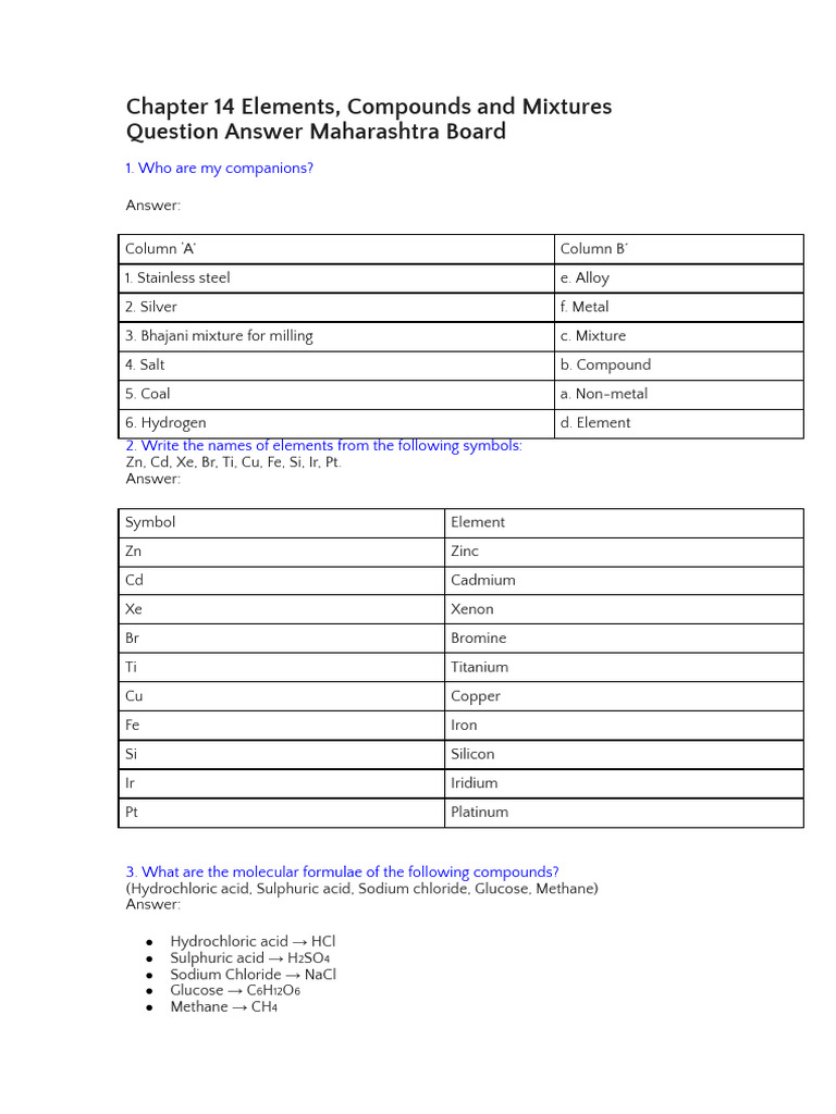 Chapter 14 Elements | PDF | Chemical Substances | Distillation