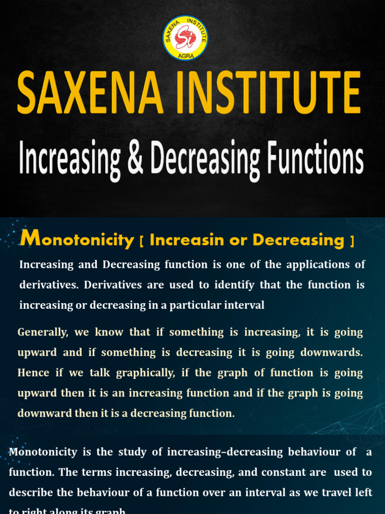 Understanding Function Monotonicity | PDF | Monotonic Function ...