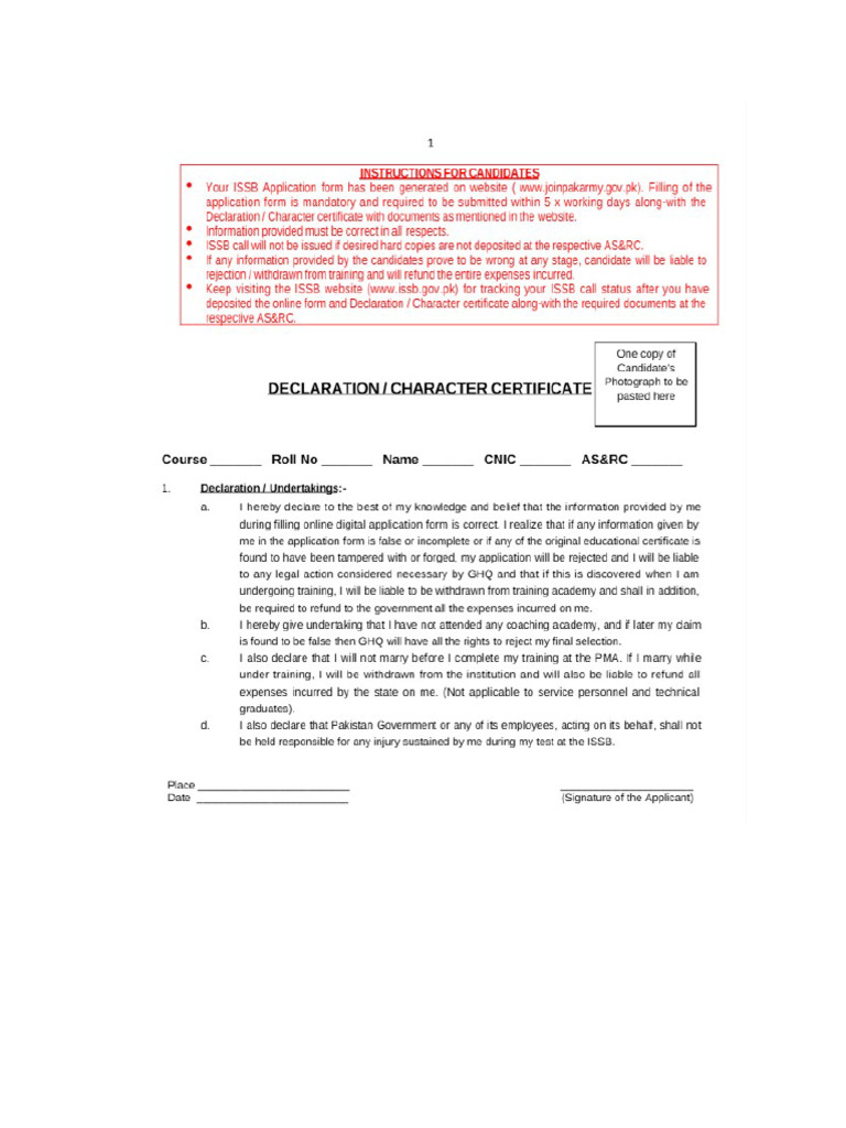 Issb Declaration | PDF