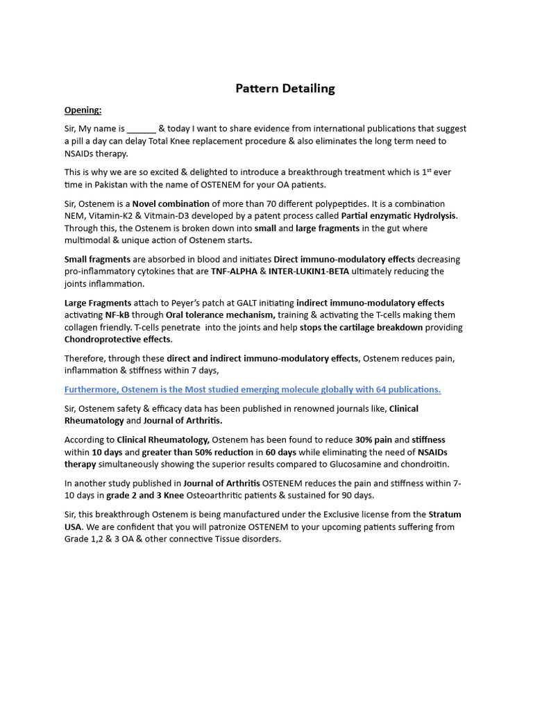 Breakthrough Ostenem for Knee OA Relief | PDF