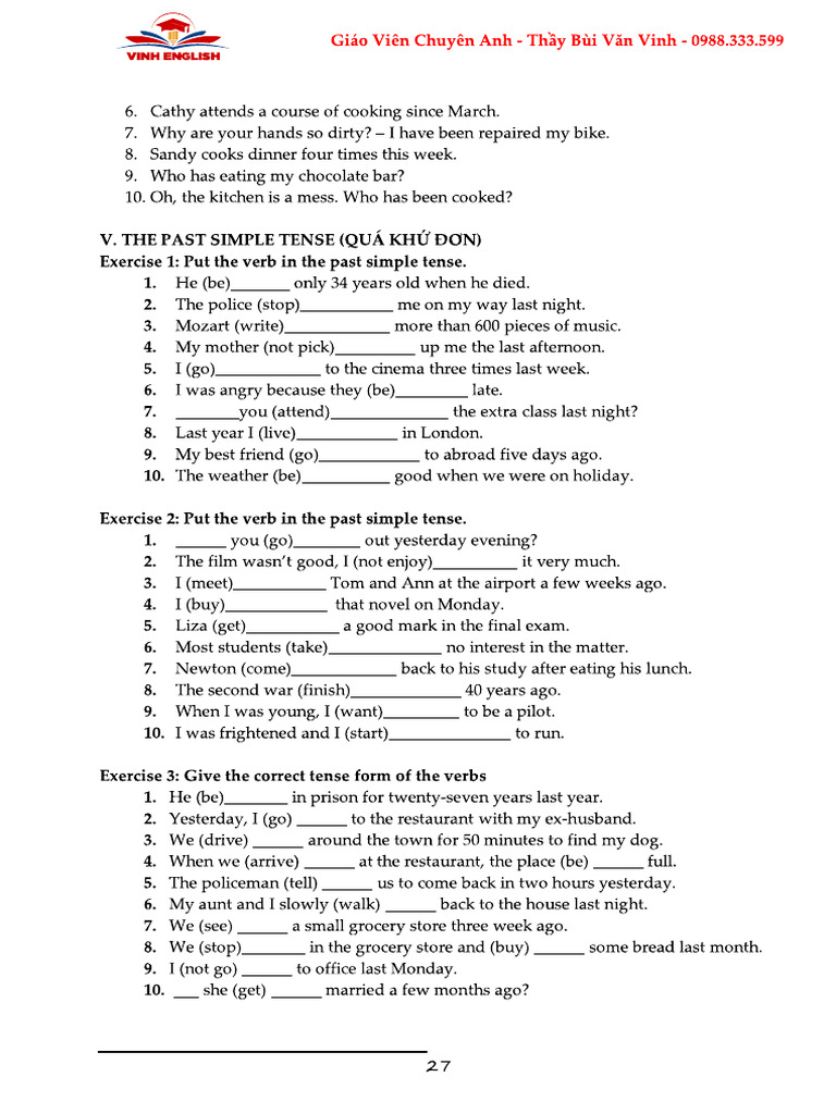 Past Simple Practice | PDF