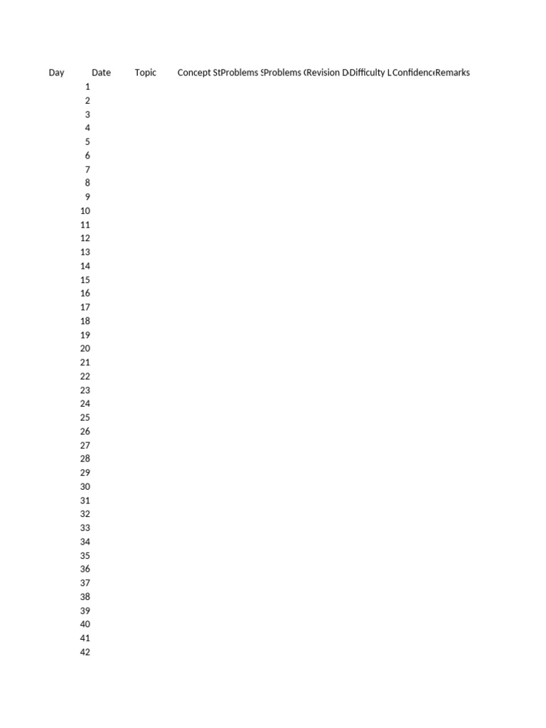 Daily Study Progress Tracker | PDF