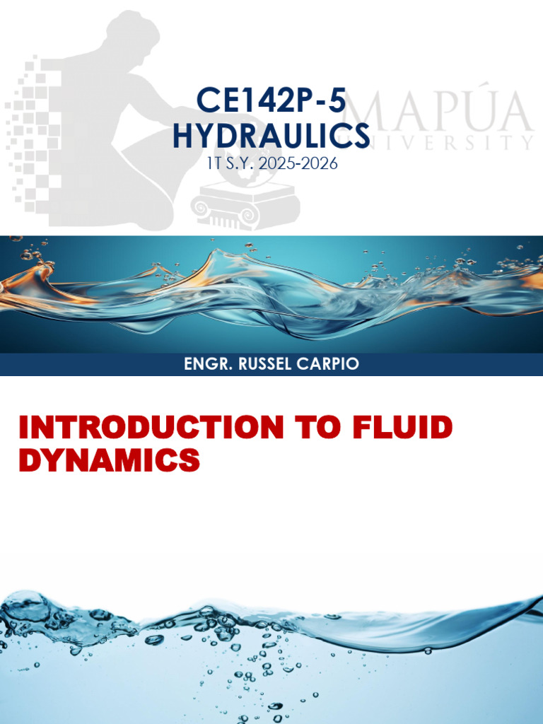 Hydraulics CE142P-5 Course Overview | PDF | Fluid Dynamics | Flow ...